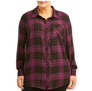 Plus Size Plaid Top